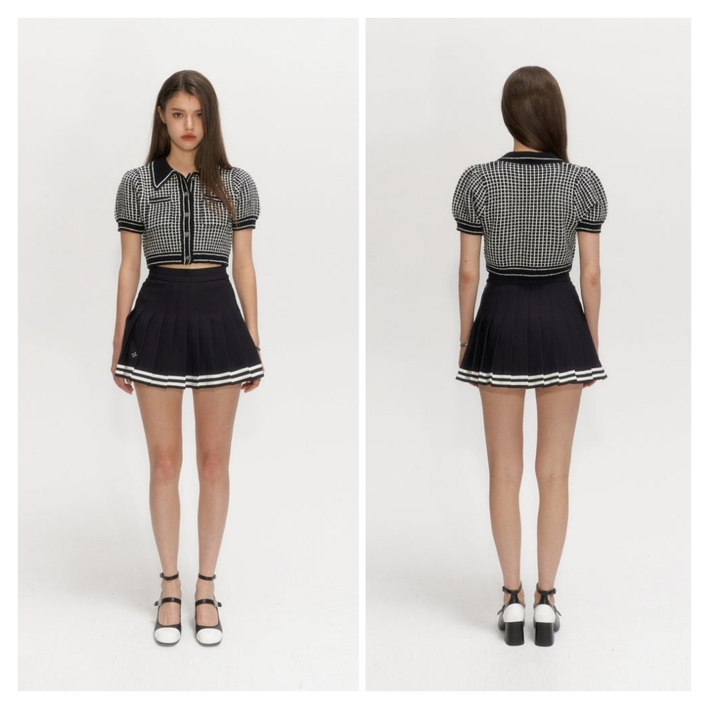 SMFK Campus Black And White Checkered Polo Size M